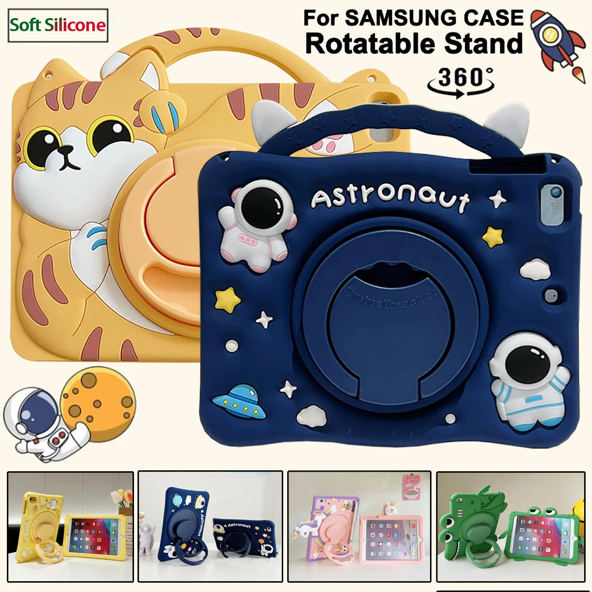 Samsung Galaxy Tablet Kids Cartoon Silicone Case