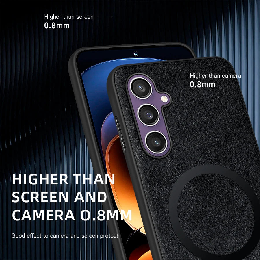 Samsung Galaxy Leather Magsafe Wireless Charging Phone Case