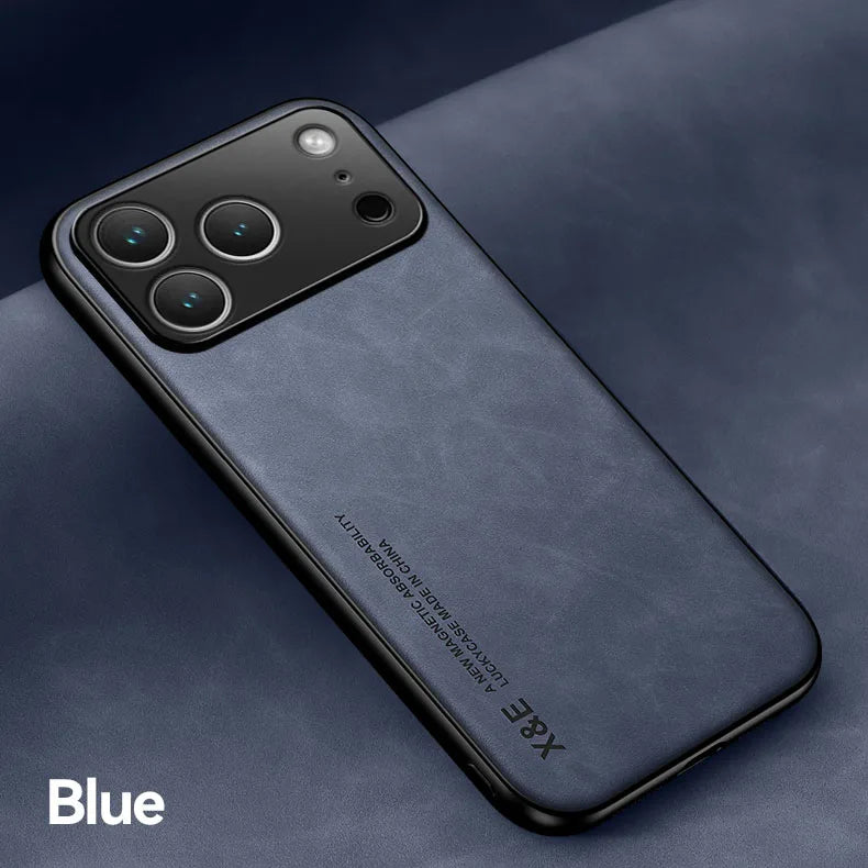 Apple iPhone Luxury Leather Case With Magnetic Plate Support Car Hold