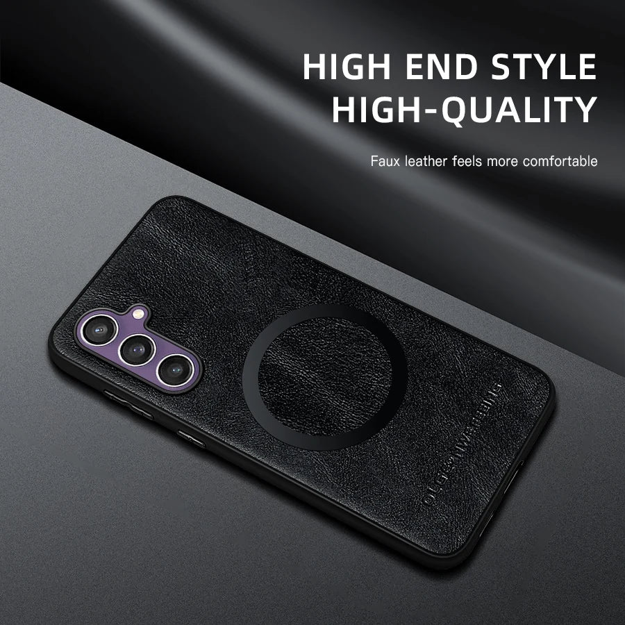 Samsung Galaxy Leather Magsafe Wireless Charging Phone Case