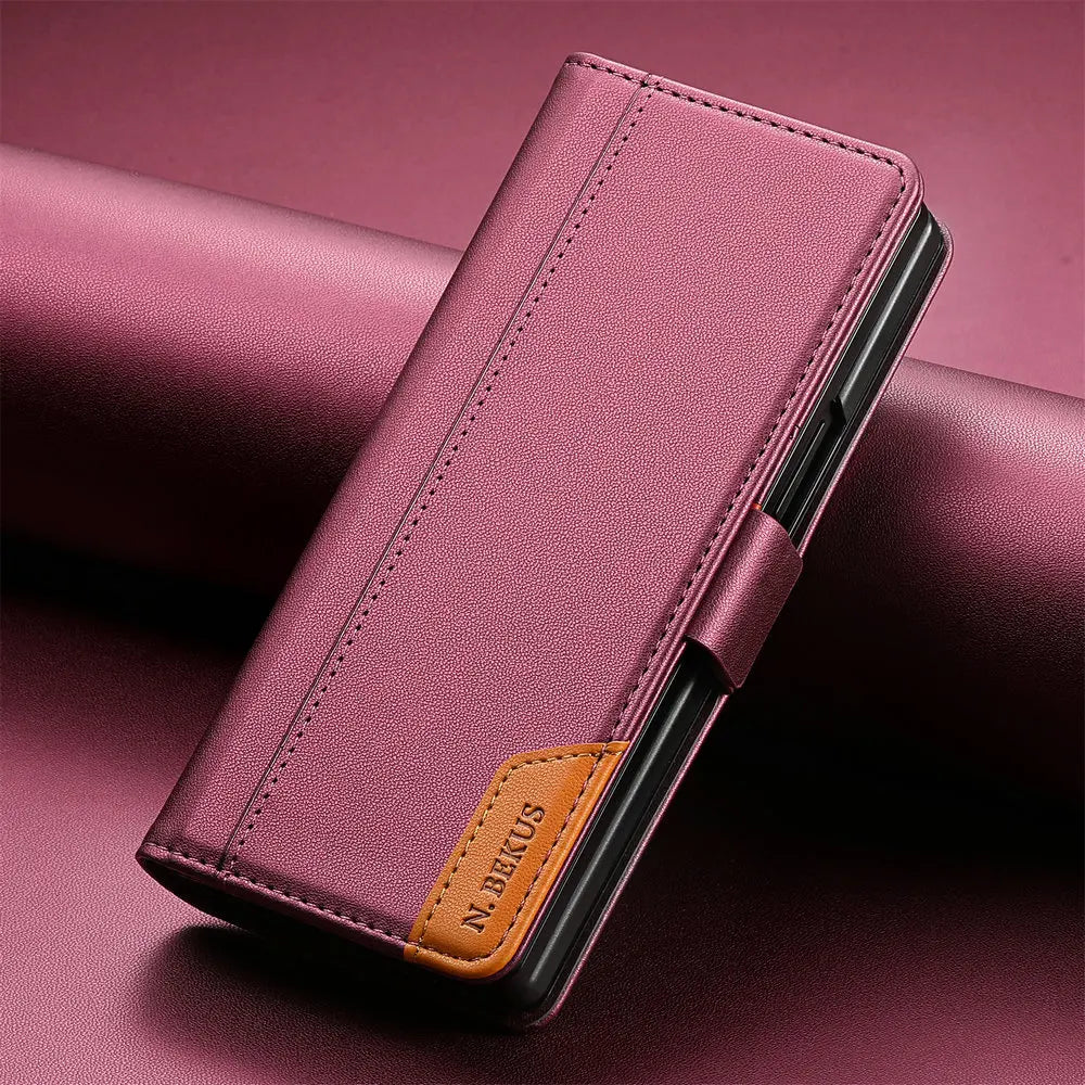 Samsung Galaxy Z Fold Leather Wallet Case Magnetic Flip Cover