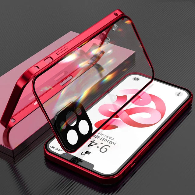Apple iPhone 360° Full Protection Metal Magnetic Snap Lock Phone Case