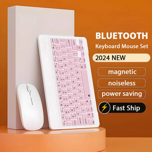 Bluetooth Wireless Keyboard & Mouse For Apple, Android, Windows Tablets - Multiple Colours
