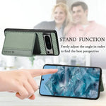 Google Pixel Leather Card Back Cover Magnetic RFID Wallet Case With Lens Protection