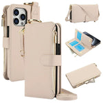 Apple iPhone Zipper Leather Wallet Case with Card Slots