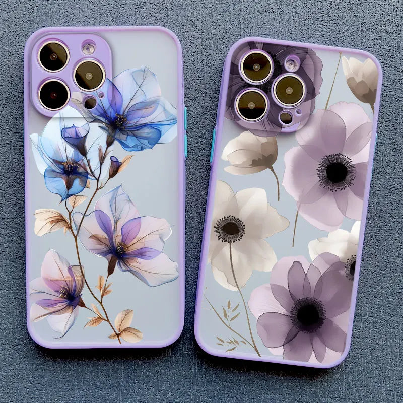 Apple iPhone Ink Wash Flower Painting Phone Case