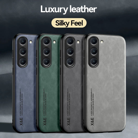Samsung Galaxy Luxury Leather Case With Magnetic Plate Support Car Hold