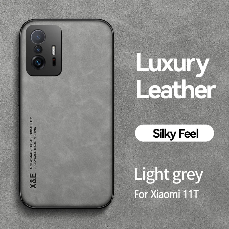 Xiaomi Luxury Leather Phone Case With Magnetic Plate Support