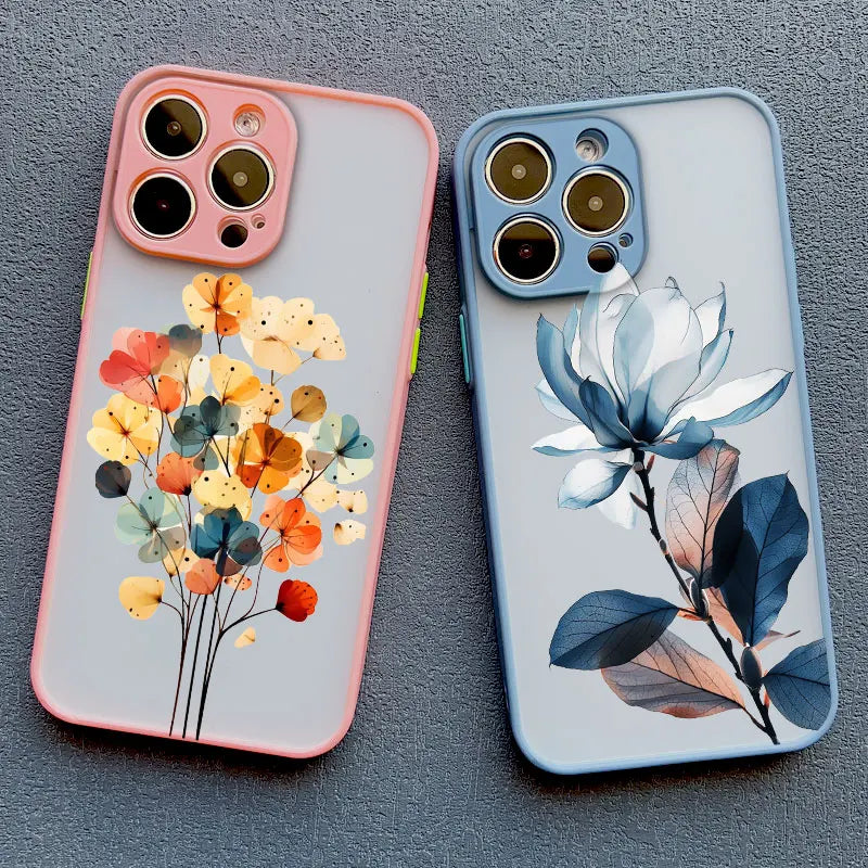 Apple iPhone Ink Wash Flower Painting Phone Case