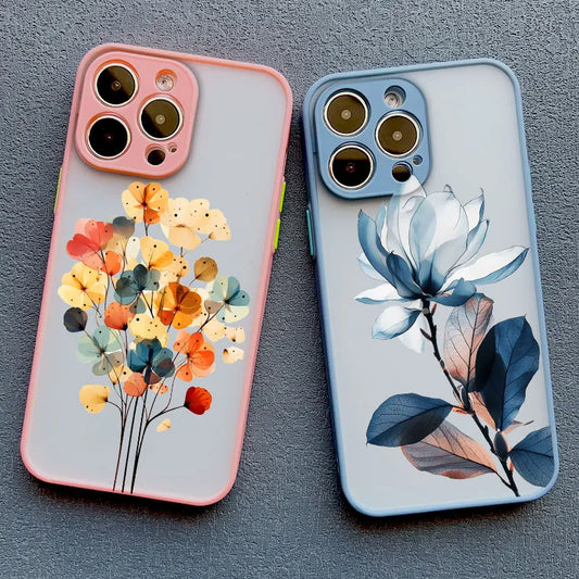 Apple iPhone Ink Wash Flower Painting Phone Case