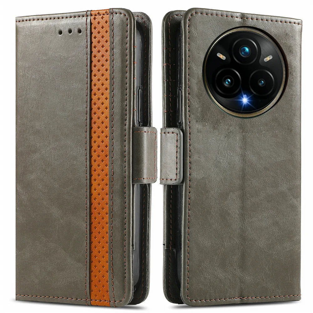 Realme RFID Leather Flip Case Wallet In Black With Magnetic Closure