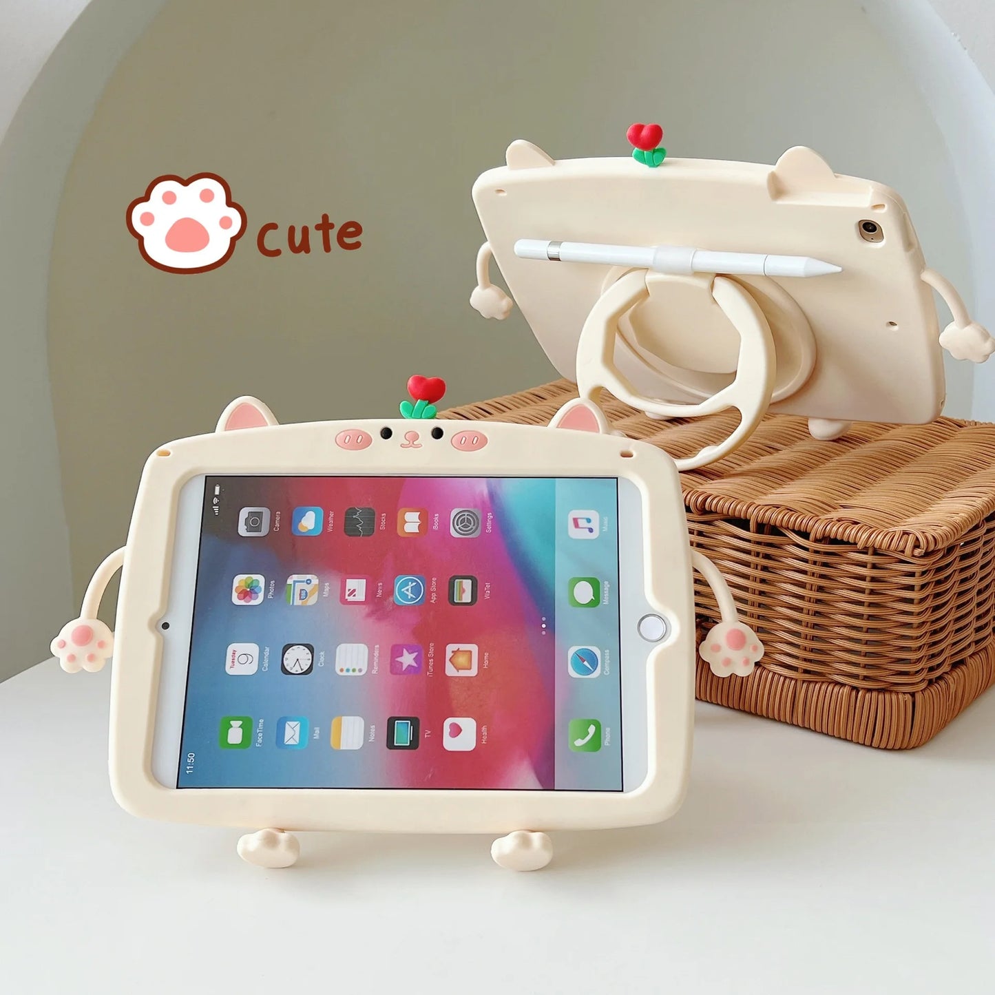 Apple iPad Kids Cute Cartoon Silicone Case