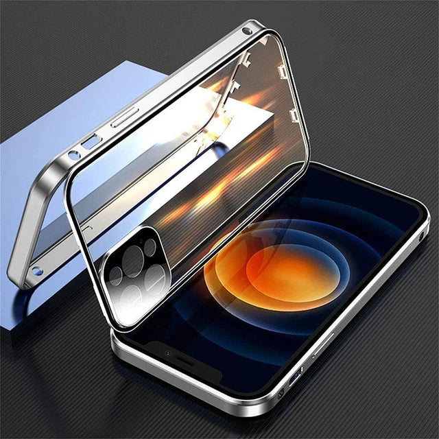 Apple iPhone 360° Full Protection Metal Magnetic Snap Lock Phone Case