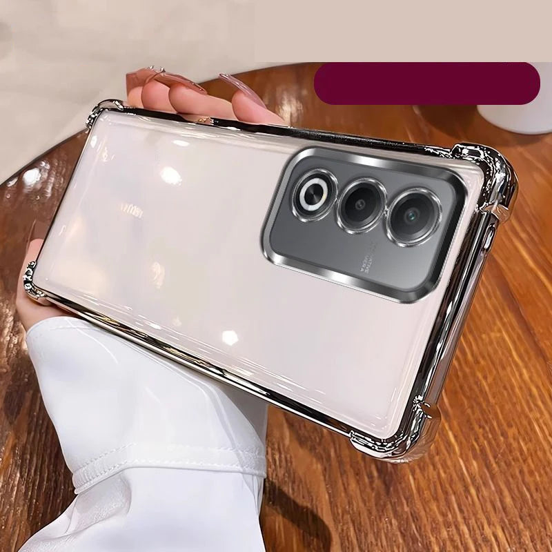 OPPO Case Four Corner Shockproof Silicone Back Cover Transparent Design