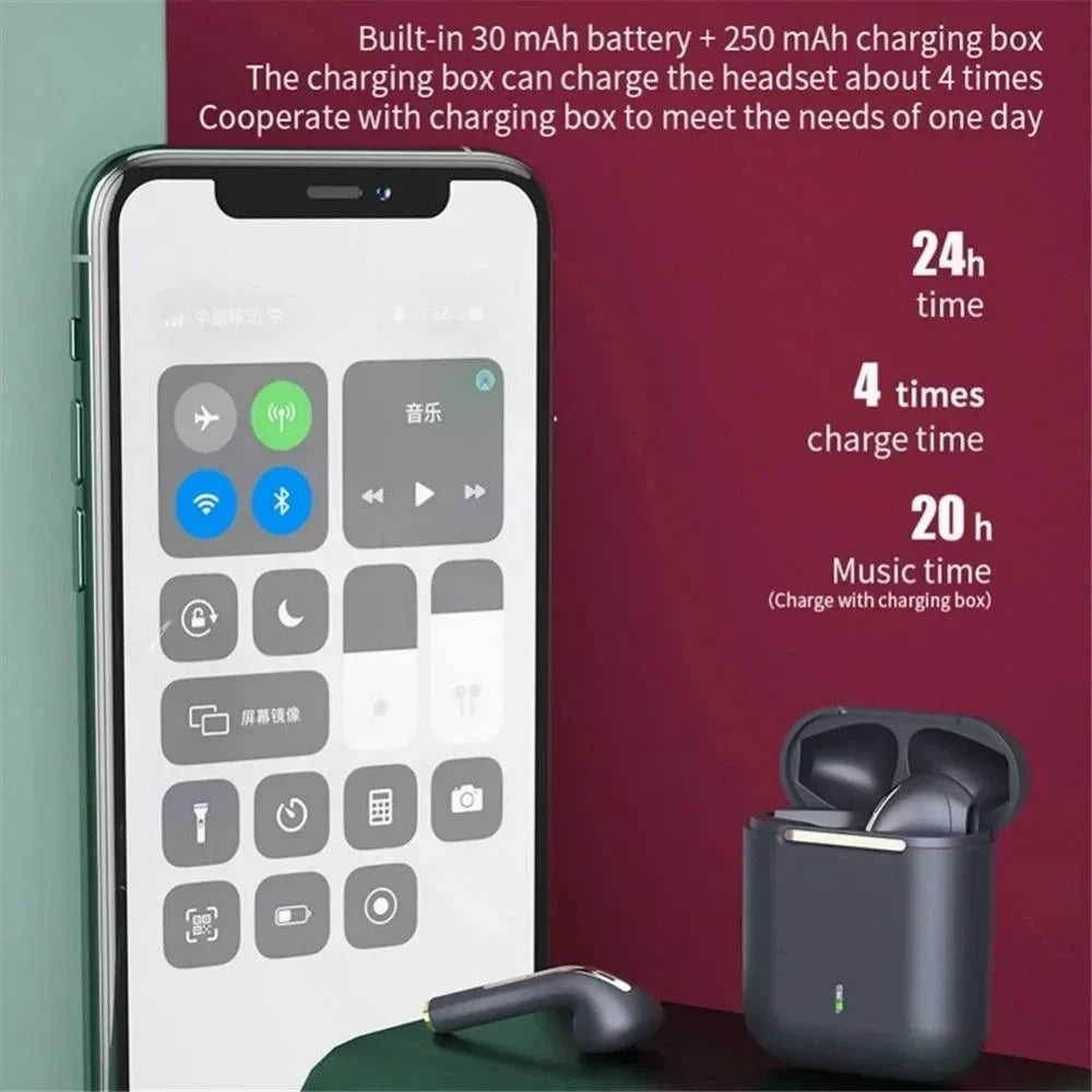 Wireless Earphones J18 In Ear TWS Bluetooth Waterproof With Microphone