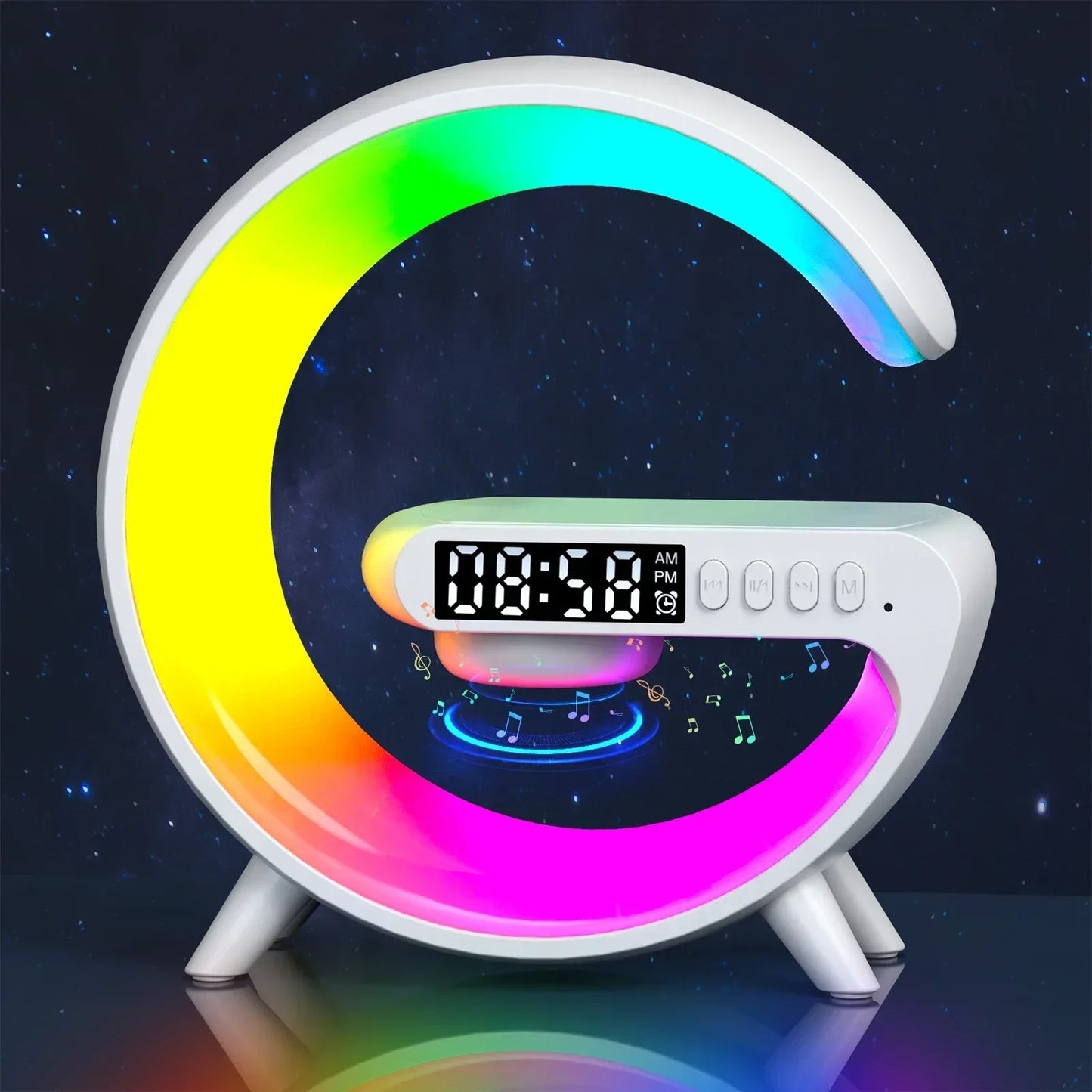 Apple & Android - Wireless Charger Stand Pad & Alarm Clock