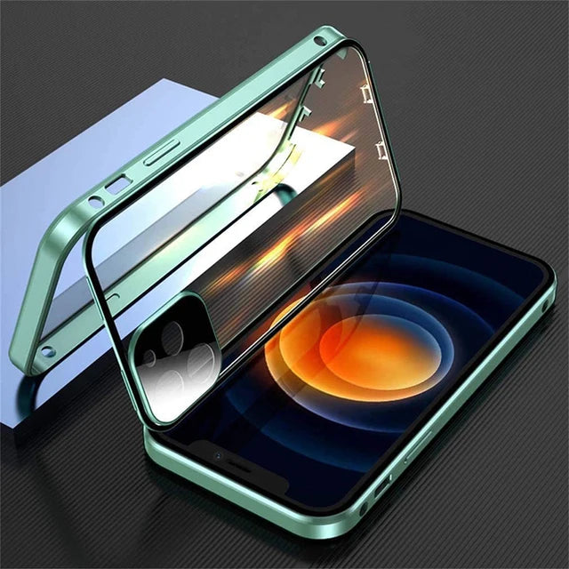 Apple iPhone 360° Full Protection Metal Magnetic Snap Lock Phone Case
