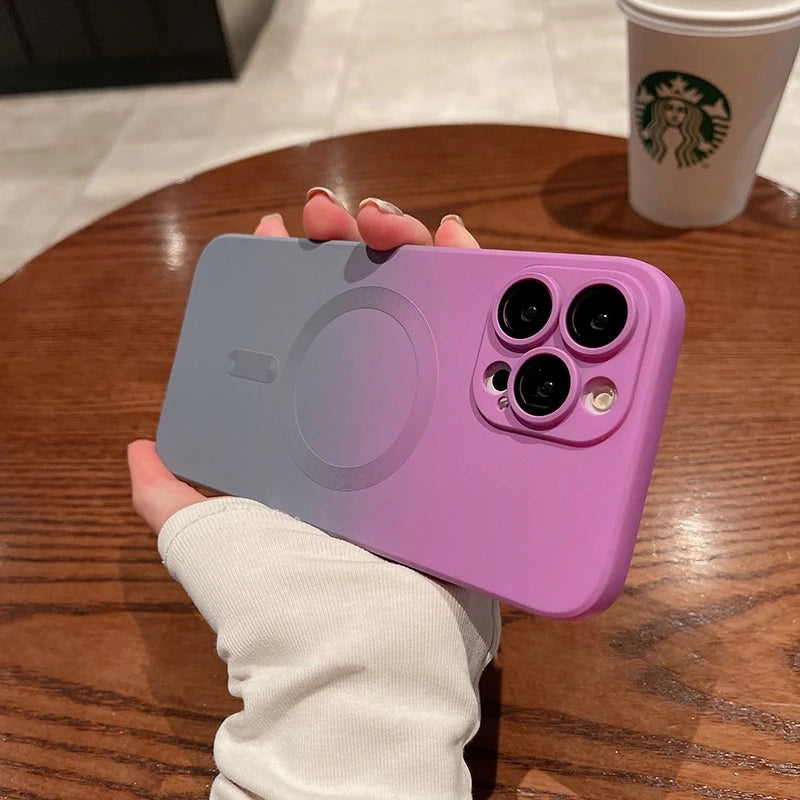 Apple iPhone Gradient Pattern Magsafe Wireless Charge Soft Bumper Case