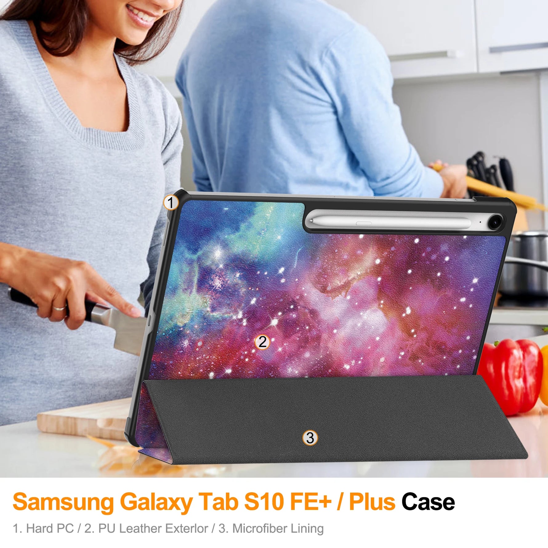 Samsung Galaxy Tablet Multi-Folding Case with Pencil Holder