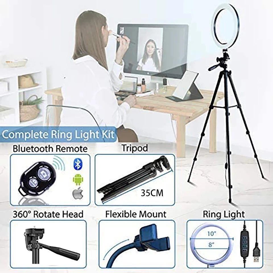 Selfie Ring Light Photography Tripod
