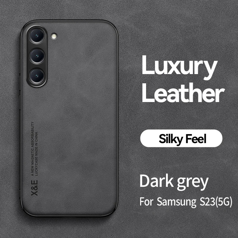 Samsung Galaxy Luxury Leather Case With Magnetic Plate Support Car Hold