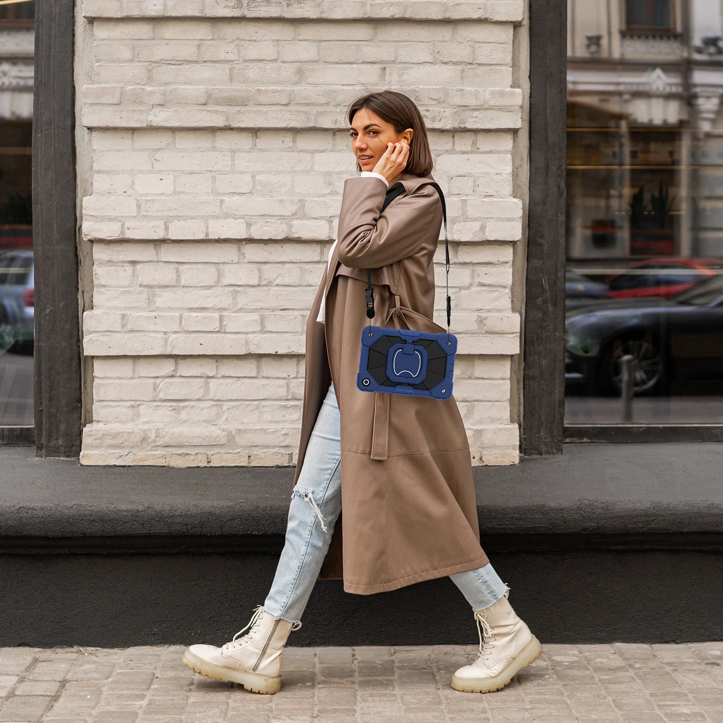 Samsung Galaxy Tablet Silicone Armor Shockproof Case with Kickstand & Carry Strap