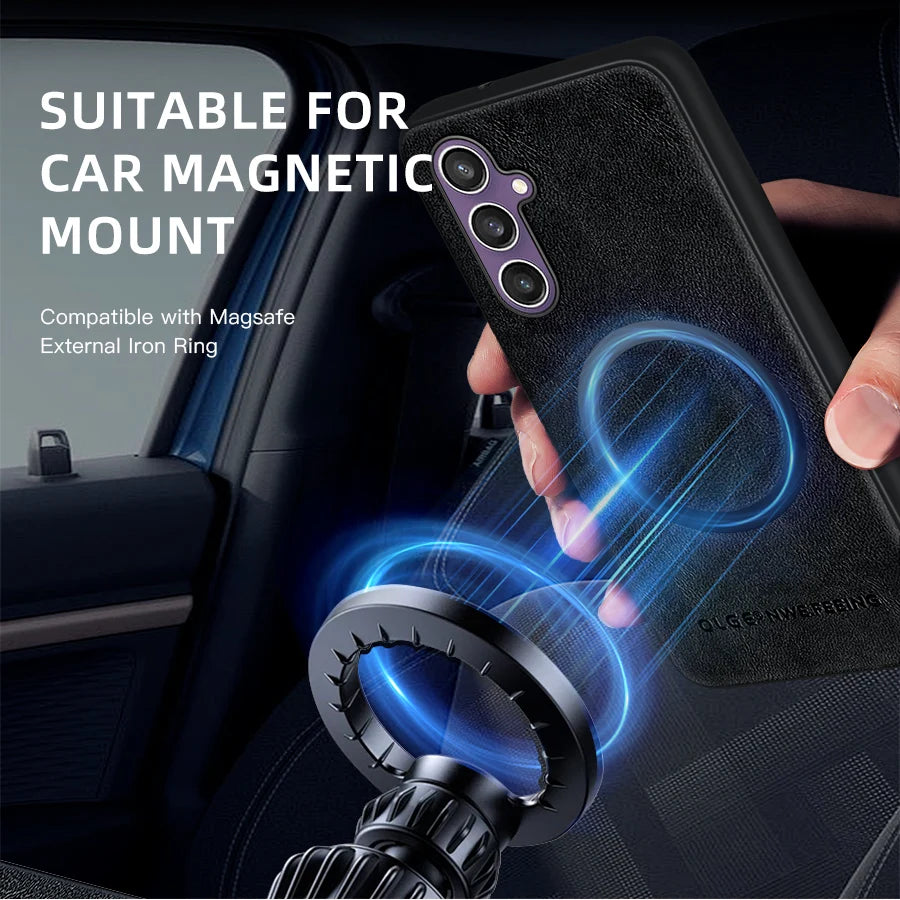 Samsung Galaxy Leather Magsafe Wireless Charging Phone Case