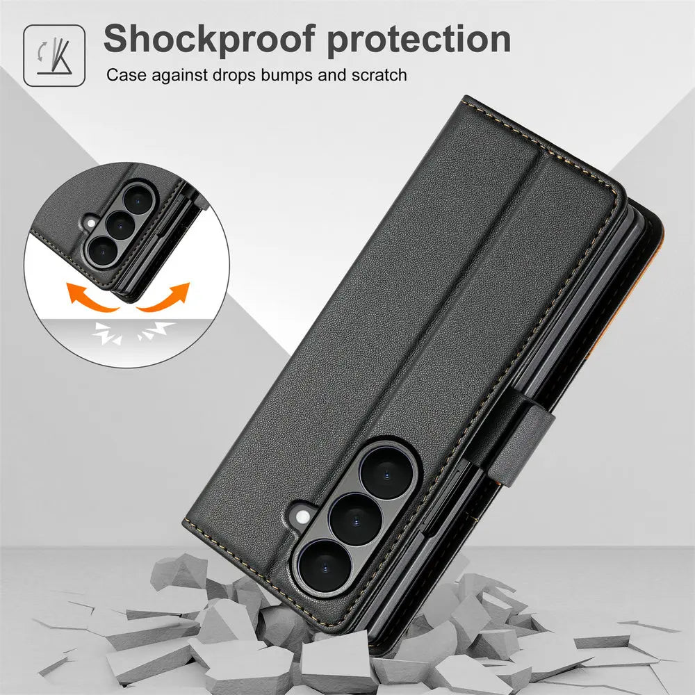 Samsung Galaxy Z Fold Leather Wallet Case Magnetic Flip Cover