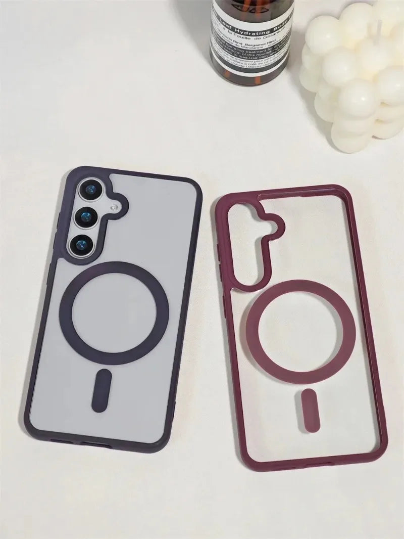 New Frosted Magnetic MagSafe Case for Samsung Galaxy S25 Edge, S25, S24, S23 FE, S22 Plus, Ultra | Wireless Charger Protector Cover [1]
