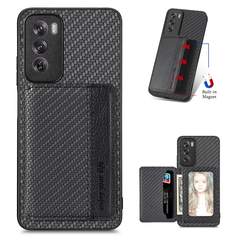 Funda RFID Leather Card Wallet Case For OPPO Reno