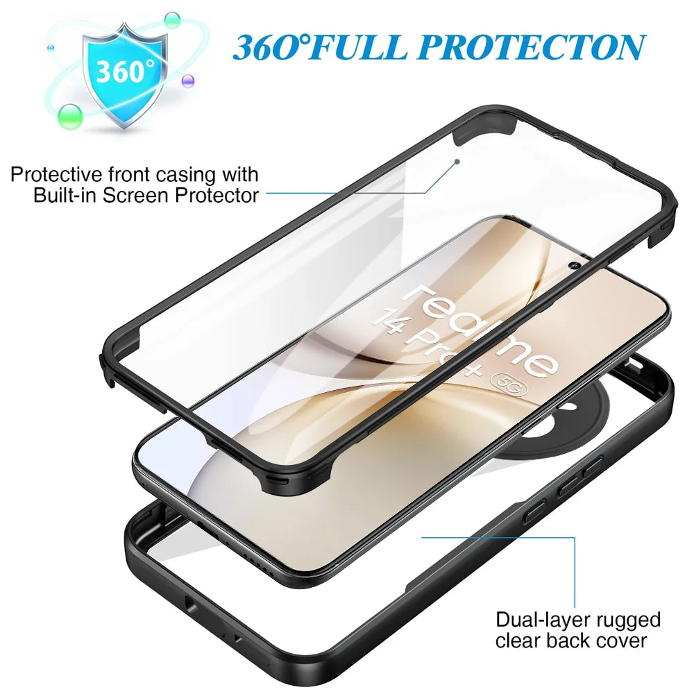 Realme 360 Clear Shockproof Case With Front Screen Protector