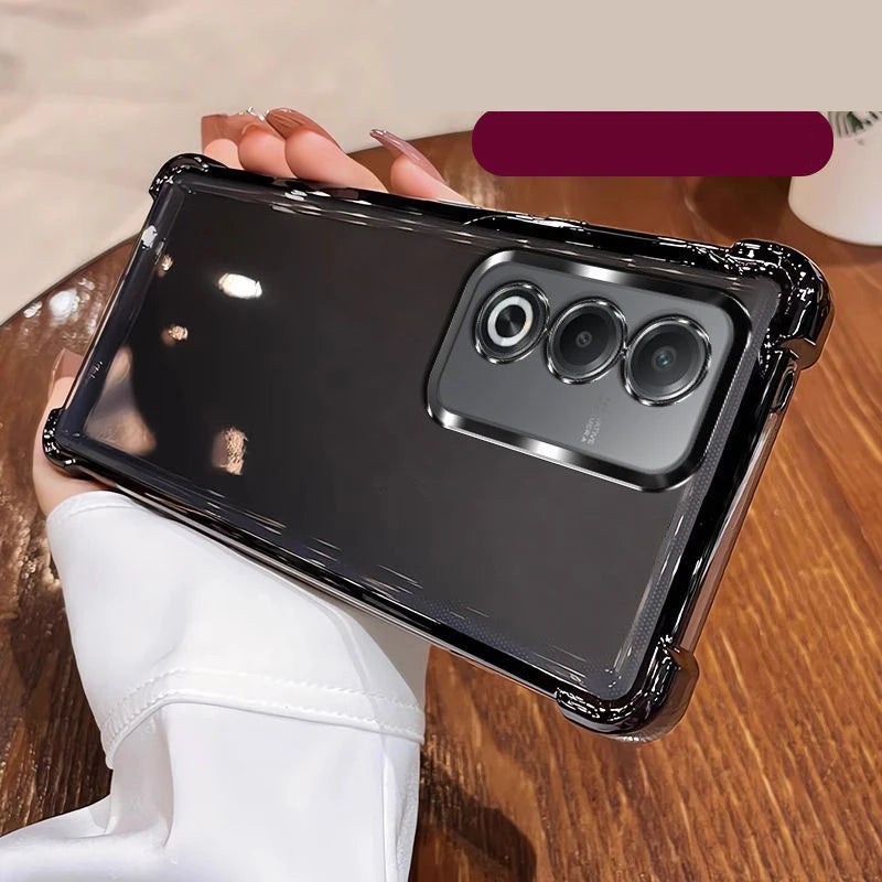 OPPO Case Four Corner Shockproof Silicone Back Cover Transparent Design
