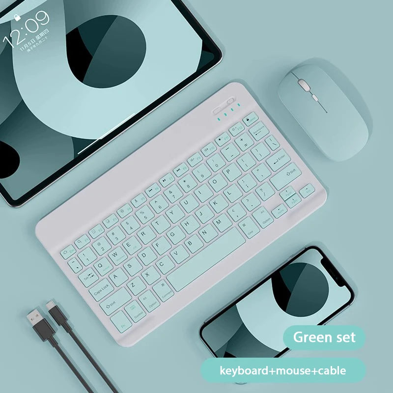 Bluetooth Wireless Keyboard & Mouse For Apple, Android, Windows Tablets