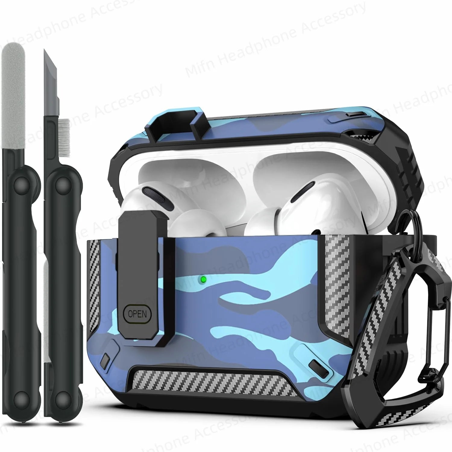 AirPod Pro Gen 2 & 3 Rugged Cover Case with Cleaner Kit