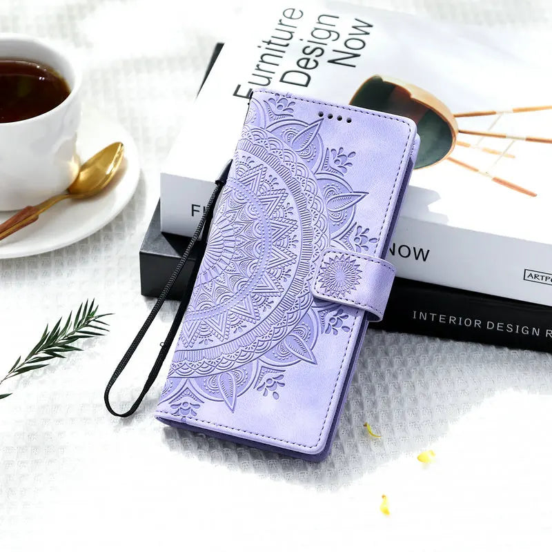 NovaCase Flip Case Wallet Samsung Galaxy Card Holder Magnetic Closure