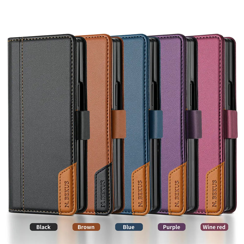 Samsung Galaxy Z Fold Leather Wallet Case Magnetic Flip Cover