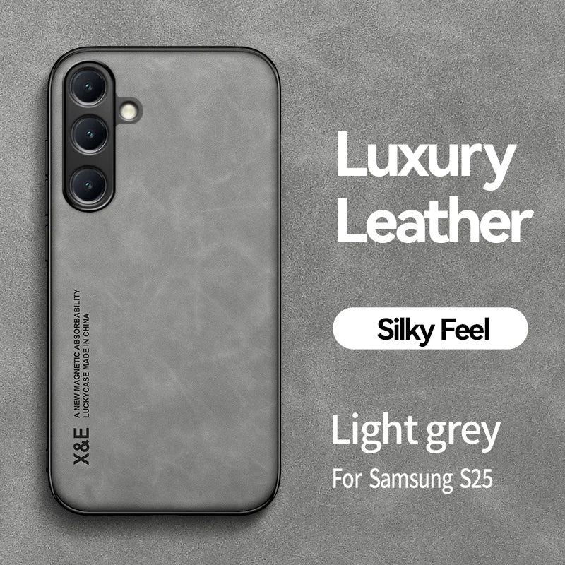 Samsung Galaxy Luxury Leather Case With Magnetic Plate Support