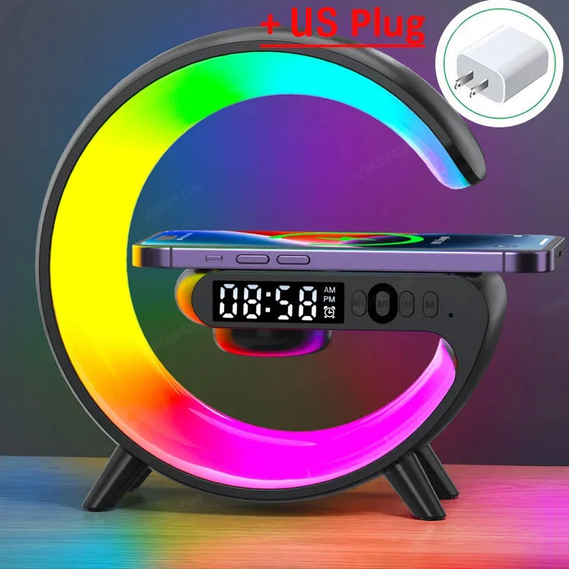 Apple & Android - Wireless Charger Stand Pad & Alarm Clock