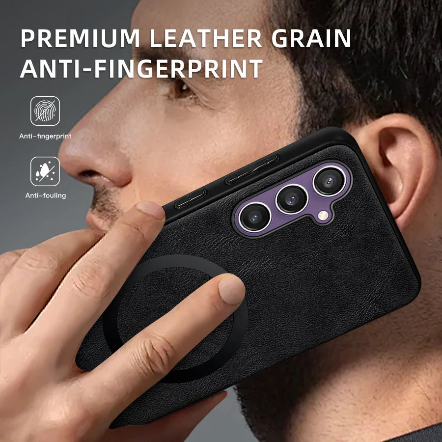 Samsung Galaxy Leather Magsafe Wireless Charging Phone Case