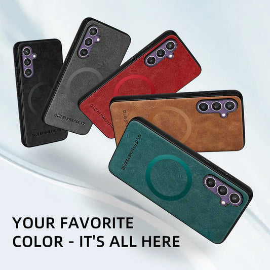 Samsung Galaxy Leather Magsafe Wireless Charging Phone Case