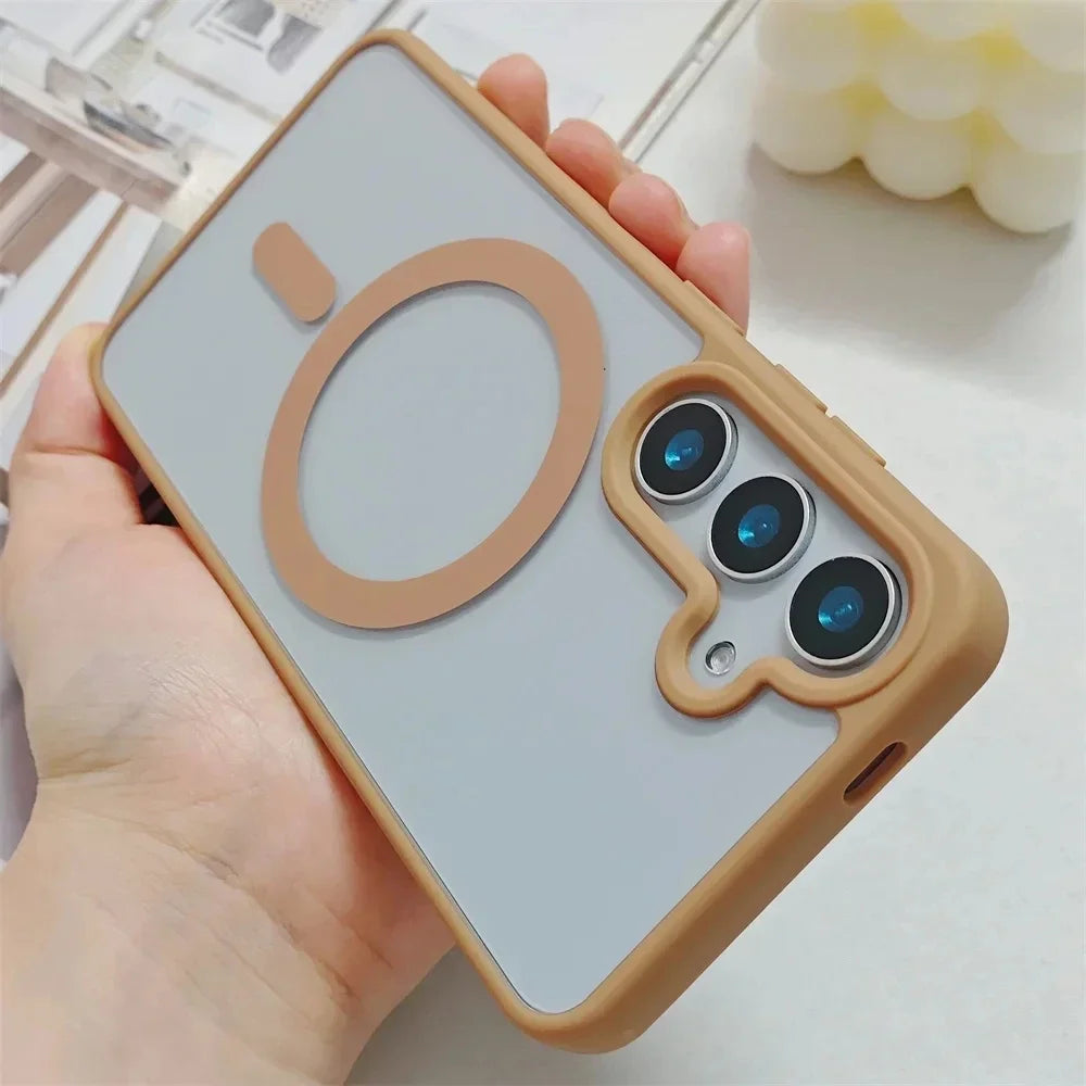 New Frosted Magnetic MagSafe Case for Samsung Galaxy S25 Edge, S25, S24, S23 FE, S22 Plus, Ultra | Wireless Charger Protector Cover [1]