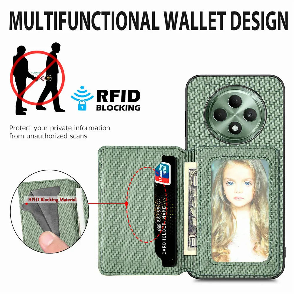 Funda RFID Leather Card Wallet Case For OPPO Reno