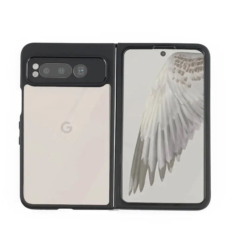 For Google Pixel Fold Case Cover Google Pixel Fold Capa Black Frame Shockproof Back Len Protector Clear Fundas Google Pixel Fold by Mobile Supplies Online