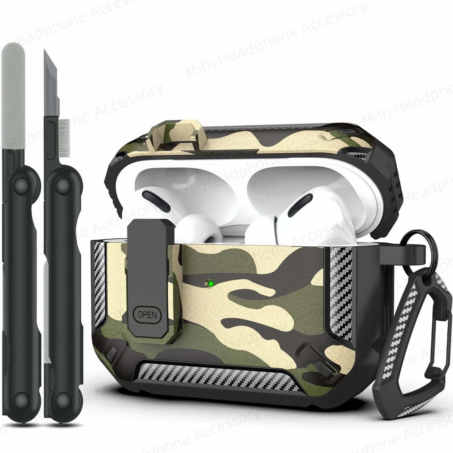 AirPod Pro Gen 2 & 3 Rugged Cover Case with Cleaner Kit