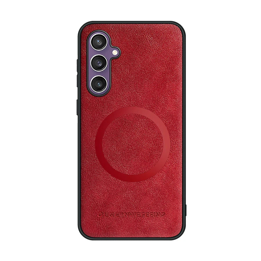 Samsung Galaxy Leather Magsafe Wireless Charging Phone Case