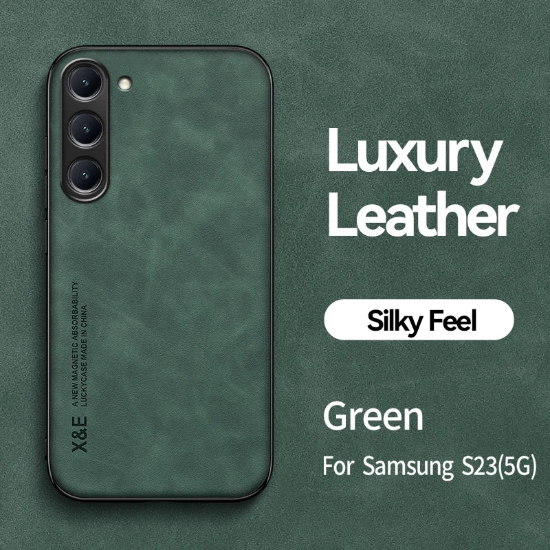 Samsung Galaxy Luxury Leather Case With Magnetic Plate Support Car Hold