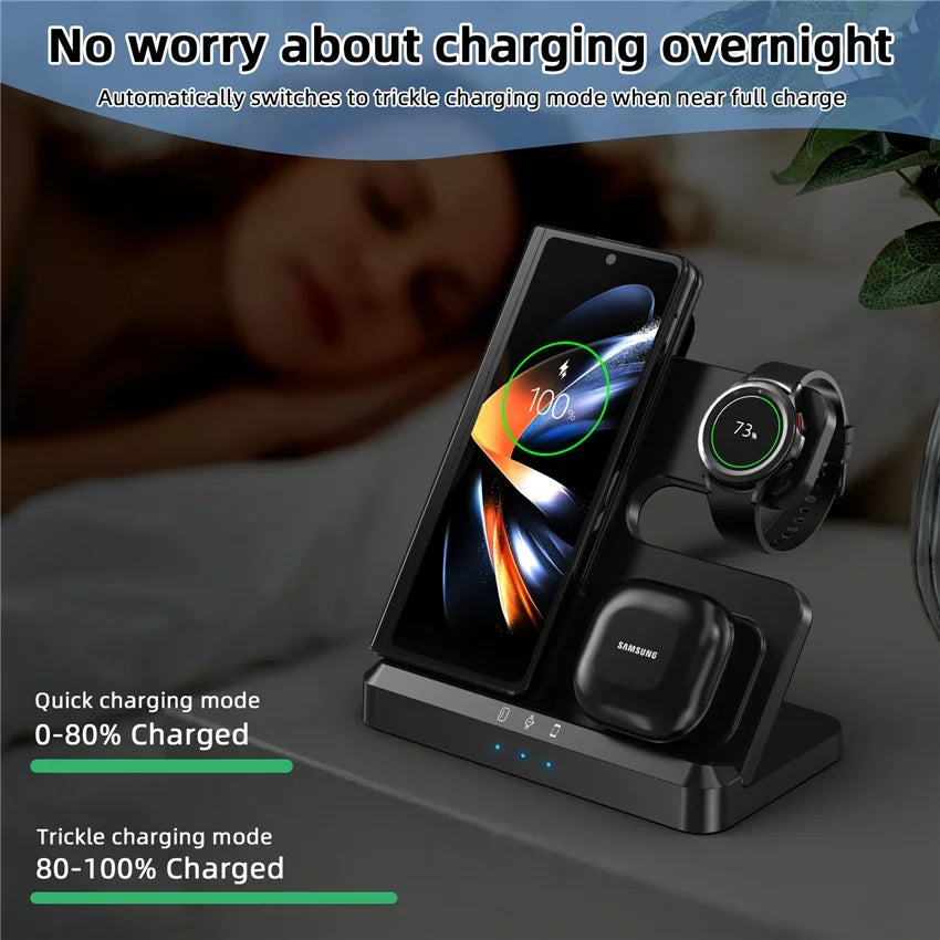Apple & Samsung - 3 in 1 Wireless Charger Stand