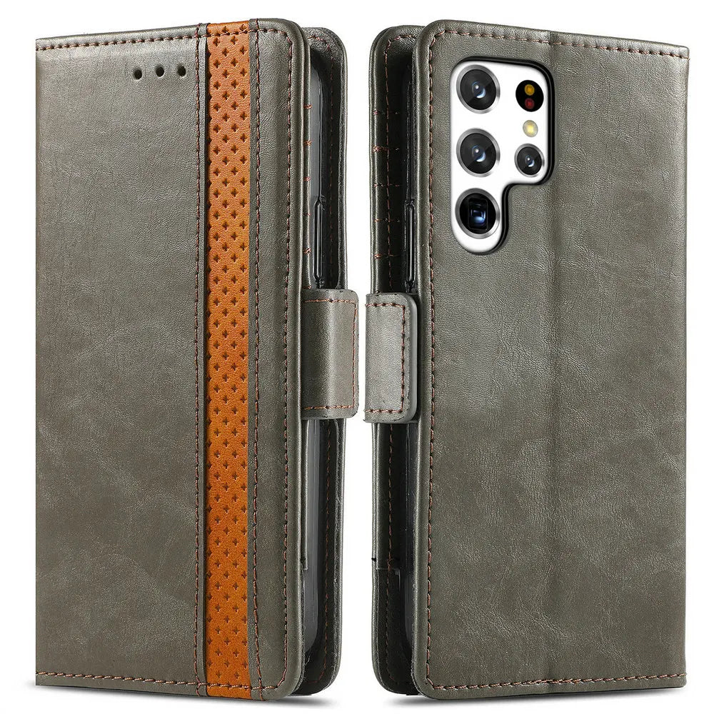 Leather Book Coque Flip Wallet Case For Samsung Galaxy