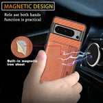 Google Pixel Leather Card Back Cover Magnetic RFID Wallet Case With Lens Protection