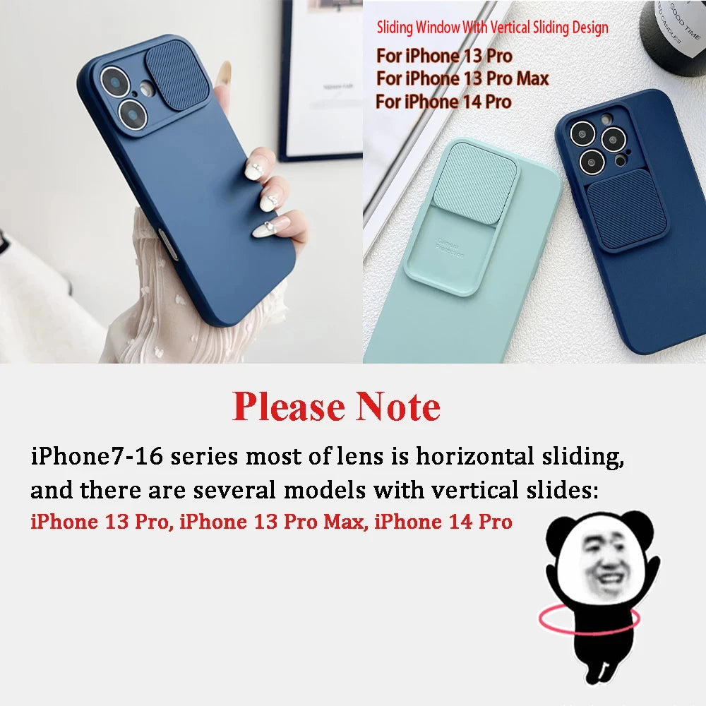 Apple iPhone Soft Silicone Case with Sliding Lens Protector